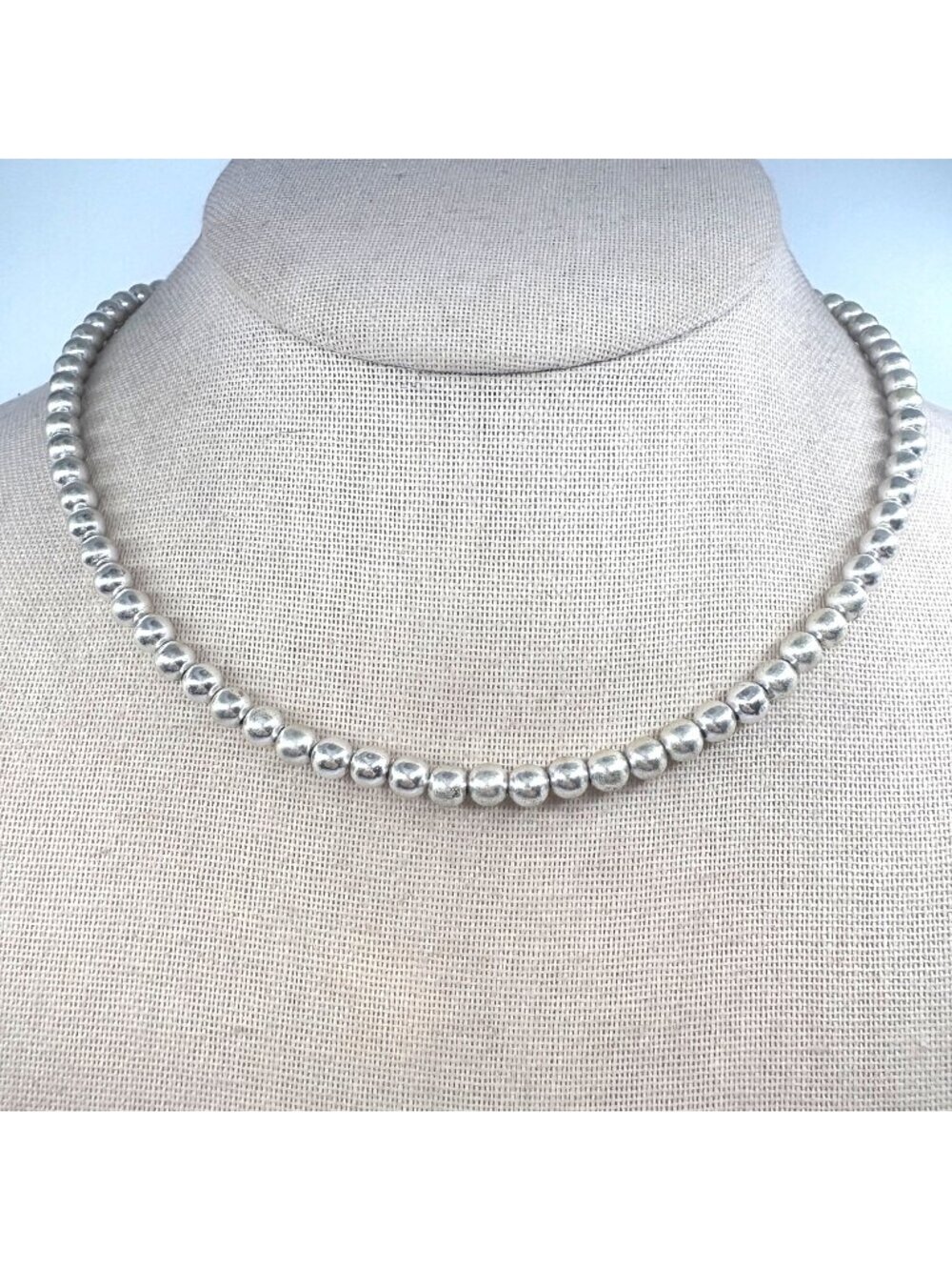 Sterling Silver 925 Ball Bead Chain Lobster Clasp Necklace 16-20" Adjustable